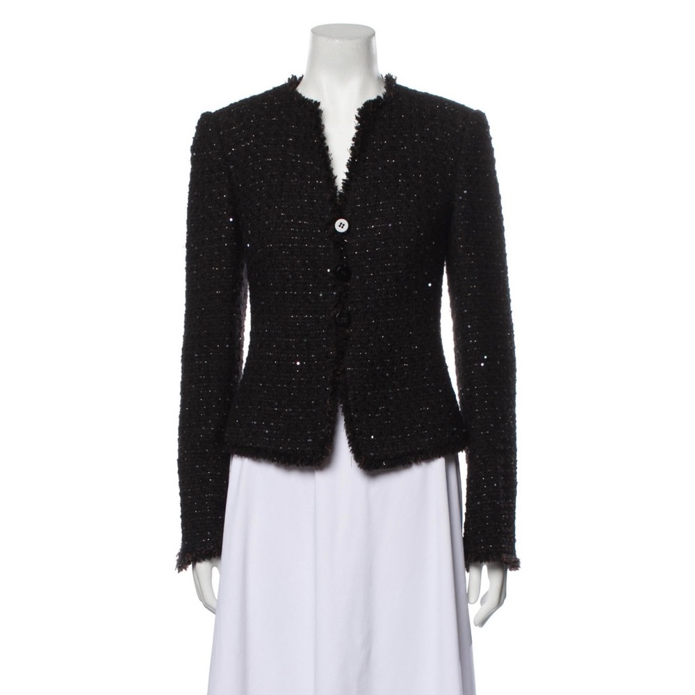 Armani Collezioni wool tweed pattern evening jacket